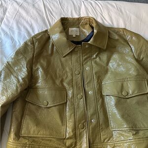 Sezane Glossy Olive Women's Jacket